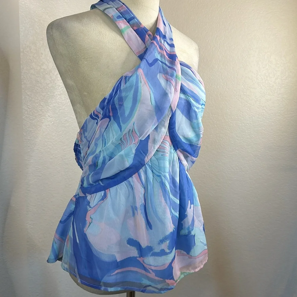 French Connection Dalla Verona Smocked Halter Top Size Large NWT - Picture 5 of 15